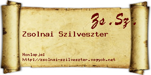 Zsolnai Szilveszter névjegykártya